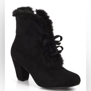 Lulu Hun x Collectif Tatiana Vintage Style Faux Fur Trimmed Boots